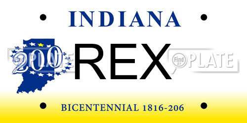 REX Indiana License Plate