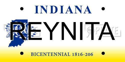 REYNITA Indiana License Plate
