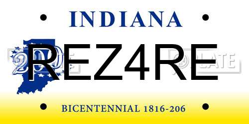 REZ4RE Indiana License Plate