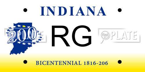 RG Indiana License Plate