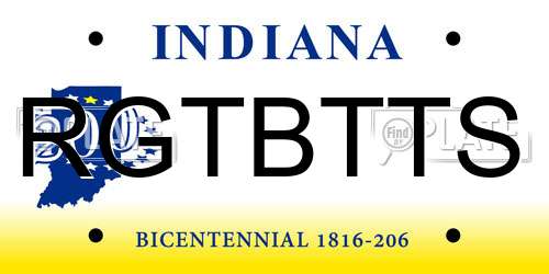 RGTBTTS Indiana License Plate