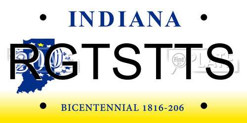 RGTSTTS Indiana License Plate