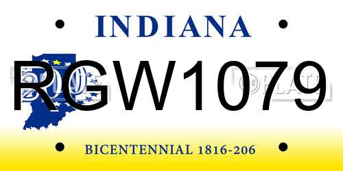 RGW1079 Indiana License Plate