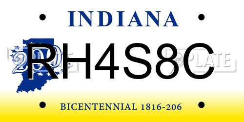 RH4S8C Indiana License Plate