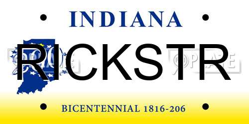 RICKSTR Indiana License Plate