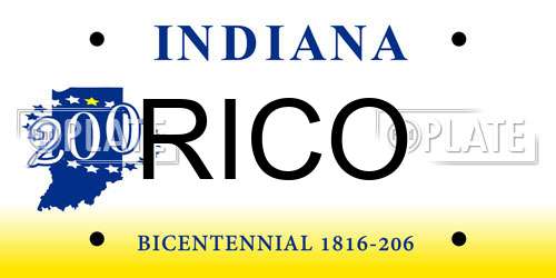 RICO Indiana License Plate