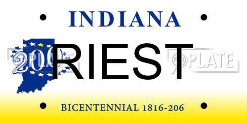 RIEST Indiana License Plate