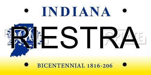 RIESTRA Indiana License Plate