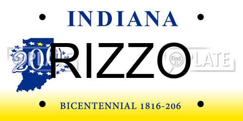 RIZZO Indiana License Plate