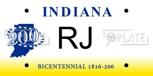 RJ Indiana License Plate