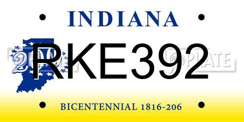 RKE392 Indiana License Plate