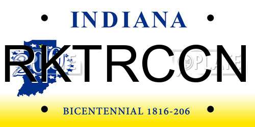RKTRCCN Indiana License Plate