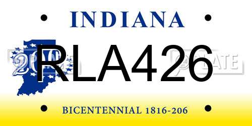 RLA426 Indiana License Plate
