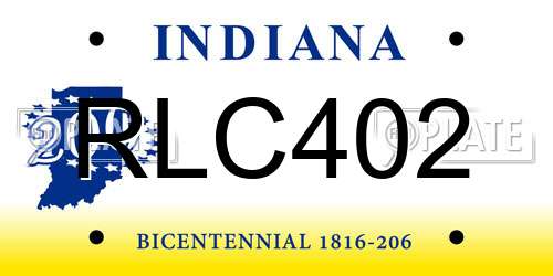 RLC402 Indiana License Plate