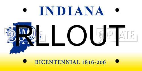 RLLOUT Indiana License Plate