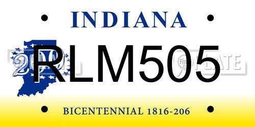 RLM505 Indiana License Plate