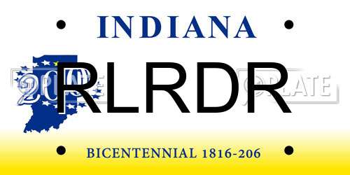 RLRDR Indiana License Plate