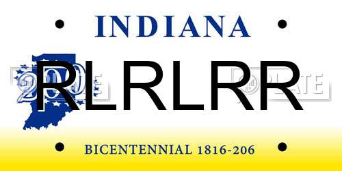 RLRLRR Indiana License Plate