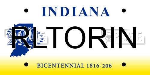 RLTORIN Indiana License Plate