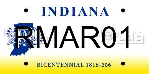 RMAR01 Indiana License Plate
