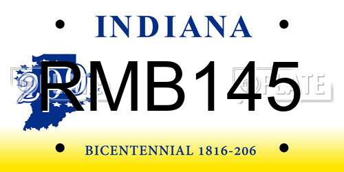 RMB145 Indiana License Plate
