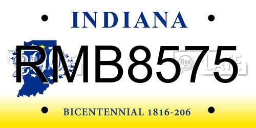 RMB8575 Indiana License Plate