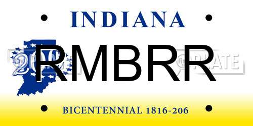 RMBRR Indiana License Plate