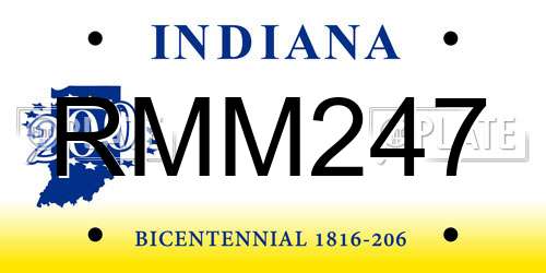 RMM247 Indiana License Plate