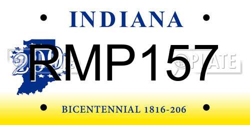 RMP157 Indiana License Plate