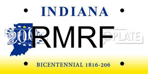 RMRF Indiana License Plate