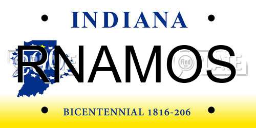 RNAMOS Indiana License Plate