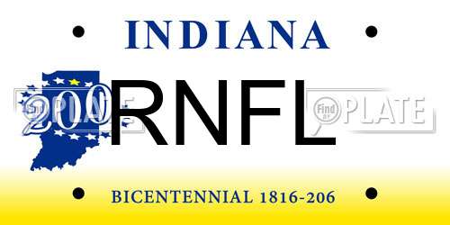 RNFL Indiana License Plate