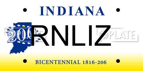 RNLIZ Indiana License Plate