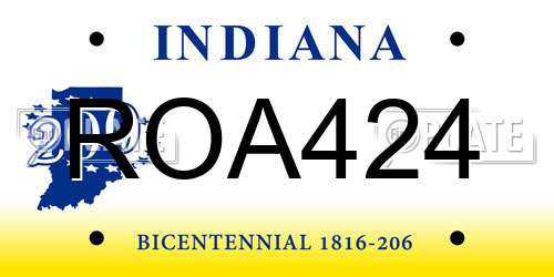 ROA424 Indiana License Plate