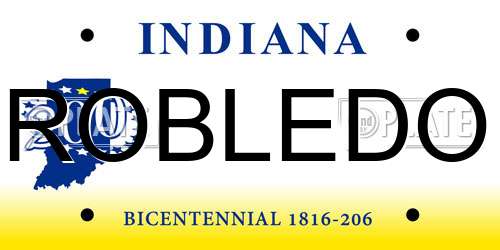 ROBLEDO Indiana License Plate