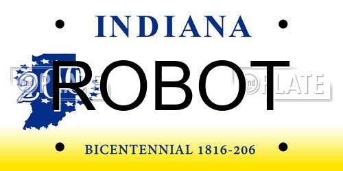 ROBOT Indiana License Plate