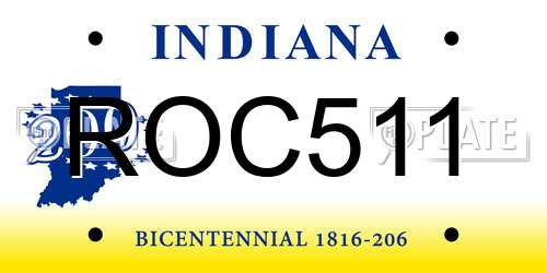 ROC511 Indiana License Plate