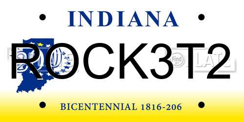 ROCK3T2 Indiana License Plate