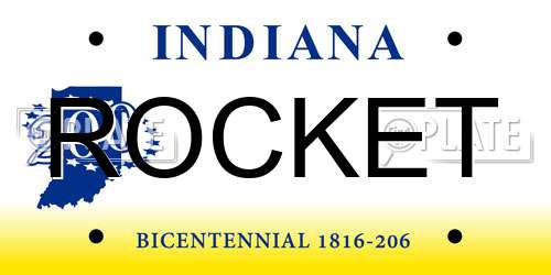 ROCKET Indiana License Plate