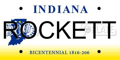 ROCKETT Indiana License Plate