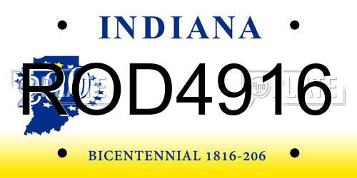 ROD4916 Indiana License Plate