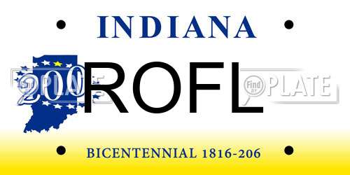 ROFL Indiana License Plate