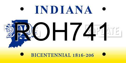 ROH741 Indiana License Plate