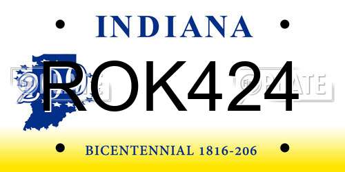 ROK424 Indiana License Plate