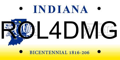 ROL4DMG Indiana License Plate