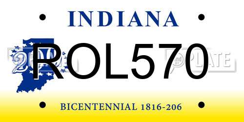 ROL570 Indiana License Plate