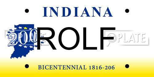 ROLF Indiana License Plate