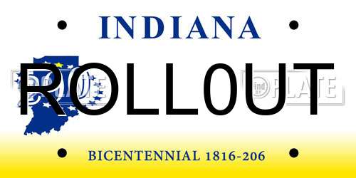 ROLL0UT Indiana License Plate