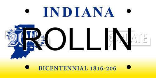 ROLLIN Indiana License Plate