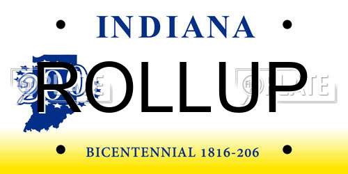ROLLUP Indiana License Plate